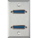 My Custom Shop WPL-1151 1-Gang Stainless Steel Wall Plate w/ Two 25-Pin D-Sub Female Barrels