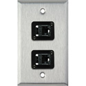 Photo of My Custom Shop WPL-1153-6E 1-Gang Stainless Steel Wall Plate w/ 2 CAT6 RJ45 Feedthrus