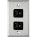 Photo of My Custom Shop 1-Gang Stainless Steel Wall Plate w/ 2 CAT5e RJ45 Feedthrus