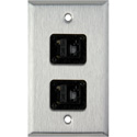 Photo of My Custom Shop WPL-1153 1-Gang Stainless Steel Wall Plate w/ 2 CAT5e RJ45 Feedthrus