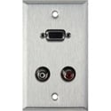 My Custom Shop 1-Gang Stainless Steel Wall Plate w/ 15-Pin HD Female Barrel & Dual RCA Barrels