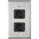 Photo of My Custom Shop 1-Gang Stainless Steel Wall Plate w/ 2 RJ11 Feedthru
