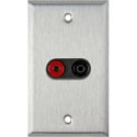 Photo of My Custom Shop 1-Gang Stainless Steel Wall Plate w/ 1 Pomona Dual Banana Jack 1-Black/1-Red