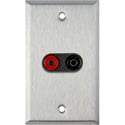 My Custom Shop WPL-1161 1-Gang Stainless Steel Wall Plate w/ 1 Pomona Dual Banana Jack 1-Black/1-Red