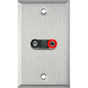 Photo of My Custom Shop 1-Gang Stainless Steel Wall Plate w/ 1 Dual Binding Post Connector