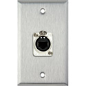 My Custom Shop WPL-1165 1-Gang Stainless Steel Wall Plate w/ 1 Neutrik RJ45 To Rear Krone Punchdown Connector