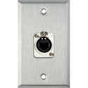 Photo of My Custom Shop WPL-1167 1-Gang Stainless Steel Wall Plate w/ 1 Neutrik RJ45 To Rear IDC110 Connector
