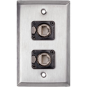 Photo of My Custom Shop WPL-1168 1-Gang Stainless Steel Wall Plate w/ 2 Neutrik NE8FDX-Y6-B Cat6A RJ45 Connectors