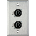 My Custom Shop WPL-1168 1-Gang Stainless Steel Wall Plate w/2 NEUTRIK RJ45 To Rear IDC110 Terminals
