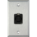 Photo of My Custom Shop WPL-1178 1-Gang Stainless Steel Wall Plate w/ One 5-Pin XLR Female DMX Connector