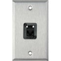 My Custom Shop WPL-1194-6E 1-Gang Stainless Steel Wall Plate w/ 1 CAT6 RJ45 F-F Panel Mount Connector