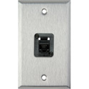 Photo of My Custom Shop 1-Gang Stainless Steel Wall Plate w/ 1 CAT6 RJ45 F-F Panel Mount Connector