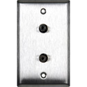 Photo of My Custom Shop WPL-1198 1-Gang Stainless Steel Wall Plate w/ 2 mini 3.5 stereo feedthrough