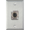 Photo of My Custom Shop WPL-1206 1-Gang Stainless Steel Wall Plate w/ One Male 5-Pin XLR DMX Connector