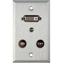 Photo of My Custom Shop 1-Gang Stainless Steel Wall Plate w/ 1 DVI-29 1 3.5 TRS Feedthrough & 2 RCA Feedthrough