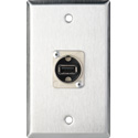 Photo of My Custom Shop 1-Gang Stainless Steel Wall Plate w/ 1 NEUTRIK USB A to B Barrel