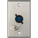 Photo of My Custom Shop 1-Gang Stainless Steel Wall Plate w/1 Duplex LC Singlemode Fiber Optic Connector