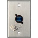 Photo of My Custom Shop WPL-1216 1-Gang Stainless Steel Wall Plate w/1 Duplex LC Singlemode Fiber Optic Connector