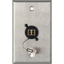 Photo of My Custom Shop 1-Gang Stainless Steel Wall Plate w/ 1 Duplex LC Multimode Fiber Optic Connector