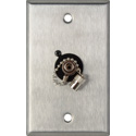 Photo of My Custom Shop WPL-1219 1-Gang Stainless Steel Wall Plate w/ 1 ST Singlemode Fiber Optic Connector