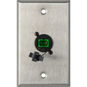 Photo of My Custom Shop WPL-1222 1-Gang Stainless Steel Wall Plate w/ 1 SC APC Multimode Fiber Optic Connector