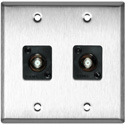 Photo of My Custom Shop 2-Gang Stainless Steel Wall Plate w/ 2 Front Recessed F- Female Barrels
