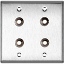 Photo of My Custom Shop 2-Gang Stainless Steel Wall Plate w/ 4 Switchcraft SW12B Stereo 1/4 Jacks