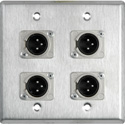 My Custom Shop 2-Gang Stainless Plate with 4 XLR 3-Pin Male Terminal Block