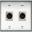 Photo of My Custom Shop 2-Gang Stainless Steel Wall Plate w/ 2 NEUTRIK XLR 3-Pin Male Connectors