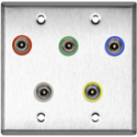 Photo of My Custom Shop 2-Gang Stainless Steel Wall Plate with 5 12G-SDI BNC Barrels