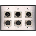 Photo of My Custom Shop 3-Gang Stainless Steel Wall Plate w/ Neutrik Triple 3-Pin XLR-M & Triple XLR-F