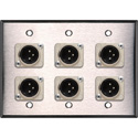 Photo of My Custom Shop WPL-3103 3-Gang Stainless Steel Wall Plate w/ 6  Neutrik 3-Pin XLR Males