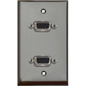 Photo of My Custom Shop WPLB-1141 1-Gang Brown Lexan Wall Plate w/ Two 9-Pin D-Sub Rear Solder Connectors