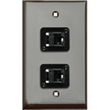 Photo of My Custom Shop WPLB-1153-6E 1-Gang Brown Lexan Wall Plate w/ 2 CAT6 D-Series F-F feedthru