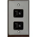 Photo of My Custom Shop 1-Gang Brown Lexan Wall Plate w/ 2 CAT5e D-Series F-F feedthru