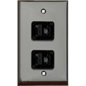 Photo of My Custom Shop WPLB-1153 1-Gang Brown Lexan Wall Plate w/ 2 CAT5e D-Series F-F feedthru