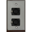 Photo of My Custom Shop WPLB-1179 1-Gang Brown Lexan Wall Plate w/ Two 5-Pin XLR DMX Connectors