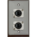 Photo of My Custom Shop WPLB-1182 1-Gang Brown Lexan Wall Plate w/ 2 NEUTRIK NE8FDP Barrel Connectors