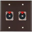 Photo of My Custom Shop 2-Gang Brown Lexan Wall Plate w/ 2 NEUTRIK NJ3FP6C Stereo 1/4 Latching Jacks