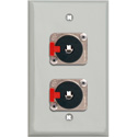Photo of My Custom Shop 1-Gang Gray Lexan Wall Plate w/ 2 NEUTRIK NJ3FP6C 1/4-In. TRS Latching Jacks
