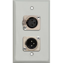 Photo of My Custom Shop WPLG-1113-COMBO 1-Gang Gray Lexan Wall Plate w/ Neutrik Single 3-Pin XLR-M & Single XLR-F