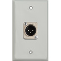 Photo of My Custom Shop WPLG-1113 1-Gang Gray Lexan Wall Plate w/ 1 Neutrik 3-Pin XLR Male