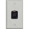 Photo of My Custom Shop 1-Gang Gray Lexan Wall Plate w/ NEUTRIK NC3FD-S-1-B 3-Pin XLR-F (screw terminal)