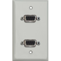 Photo of My Custom Shop WPLG-1141 1-Gang Gray Lexan Wall Plate w/ Two 9-Pin D-Sub Rear Solder Connectors