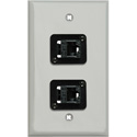 Photo of My Custom Shop WPLG-1153 1-Gang Gray Lexan Wall Plate w/ 2 CAT-6 RJ45 F-F Feedthrough