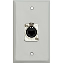 Photo of My Custom Shop WPLG-1167 1-Gang Gray Lexan Wall Plate w/ 1 NEUTRIK RJ45 To Rear IDC110 Connector
