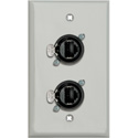 Photo of My Custom Shop WPLG-1168 1-Gang Gray Lexan Wall Plate w/ 2 NEUTRIK RJ45 To Rear IDC110 Terminals