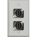 Photo of My Custom Shop 1-Gang Gray Lexan Wall Plate with (2) HDMI 2.0 Feedthru