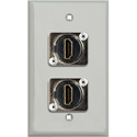 Photo of My Custom Shop WPLG-1200 1-Gang Gray Lexan Wall Plate with (2) HDMI 2.0 Feedthru