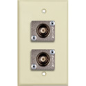 Photo of My Custom Shop WPLI-1104 1-Gang Ivory Lexan Wall Plate with 2 Canare BCJ-JRUK 12G-SDI BNC Feed-Thrus